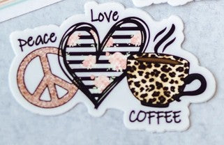 Savannah and James Co - Vinyl Sticker - Peace Love Coffee
