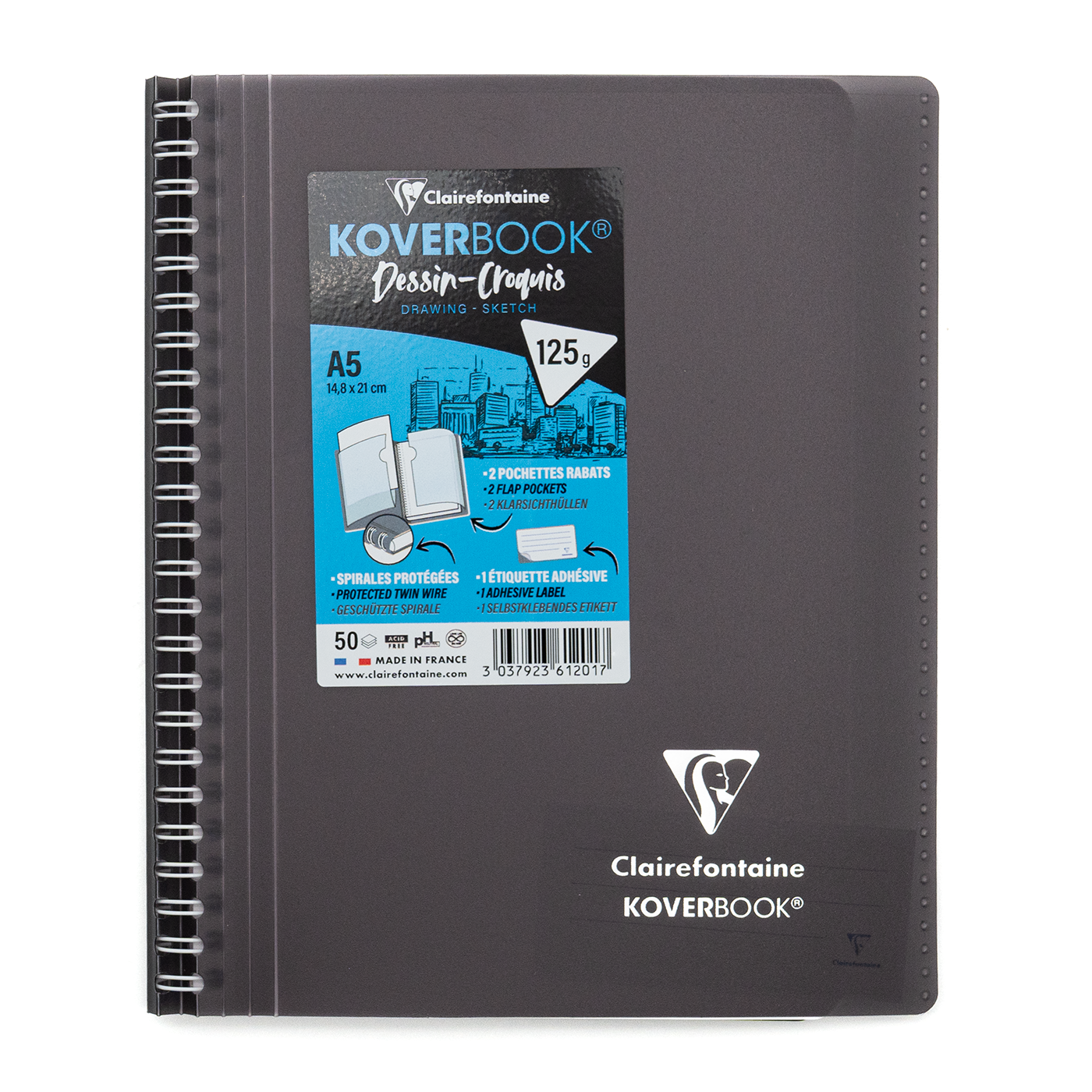 Clairefontaine  A5 Side Wirebound Sketch Notebook
