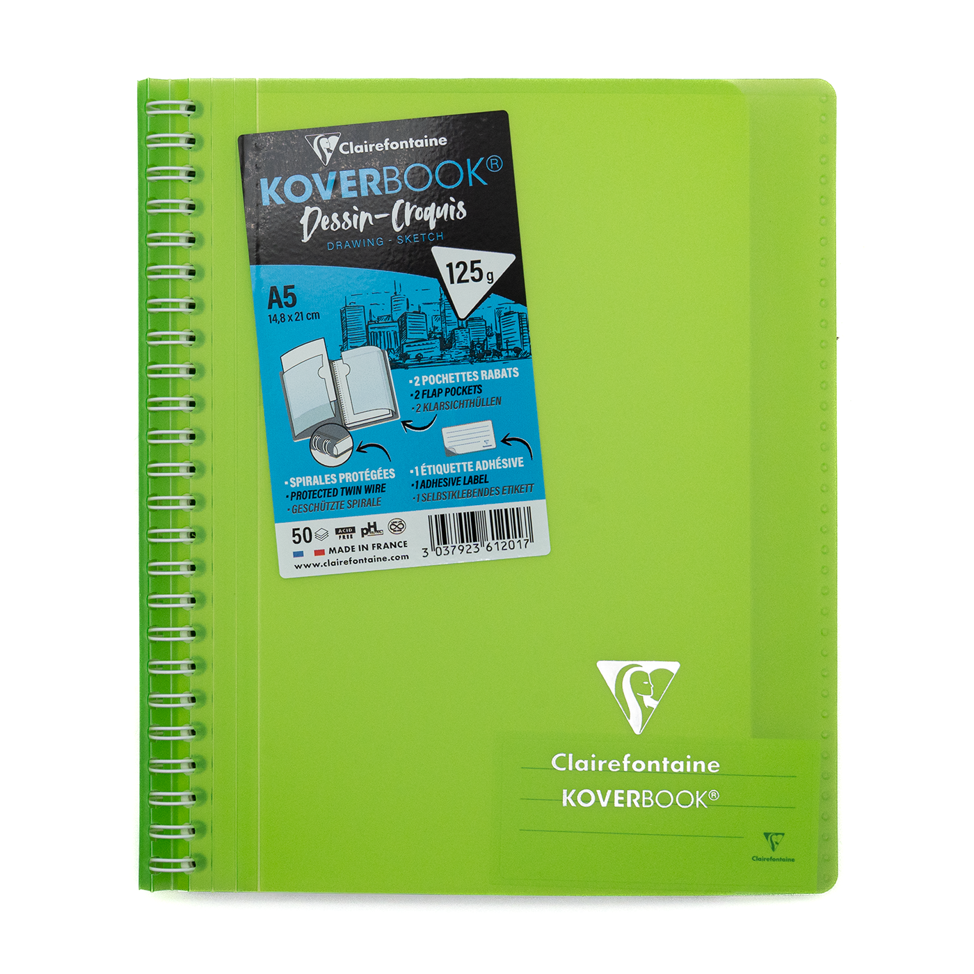 Clairefontaine  A5 Side Wirebound Sketch Notebook
