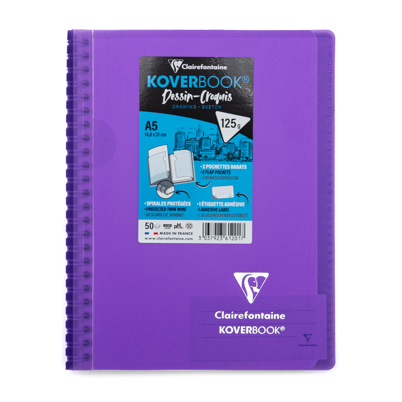 Clairefontaine  A5 Side Wirebound Sketch Notebook