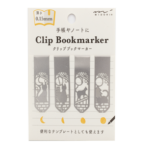 Midori Bookmark Clip - Cat and Moon