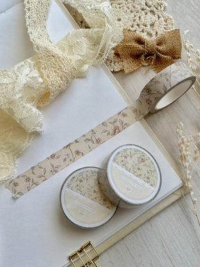 Leelajournals - Beige Red Floral Washi Tape