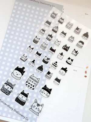 Kuboandlucy Stationery Co. Sticker Sheet - Winter Cats
