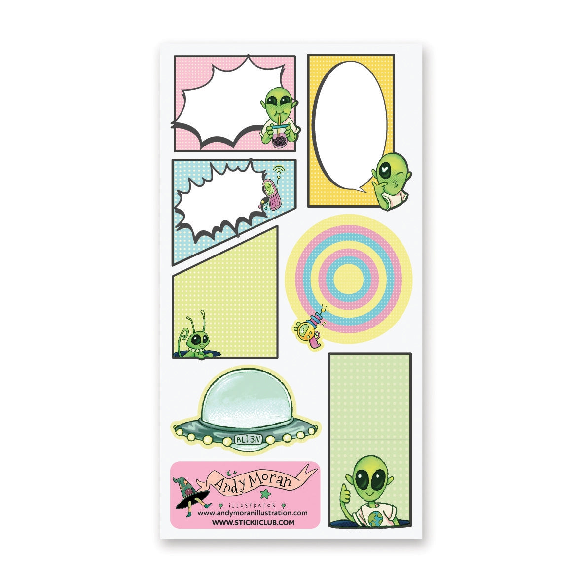 STICKII Sticker Sheet - Awesome Aliens