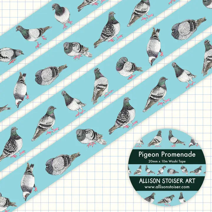 Allison Stoiser Art - Washi tape - 20mm - Pigeon Promenade