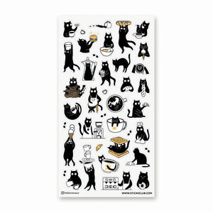 STICKII Sticker Sheet - Black Cat Cafe
