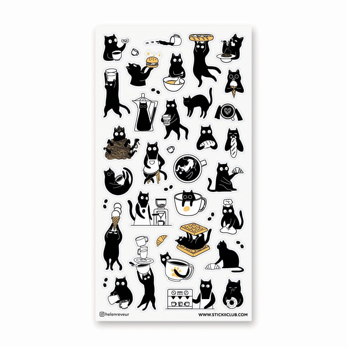 STICKII Sticker Sheet - Black Cat Cafe