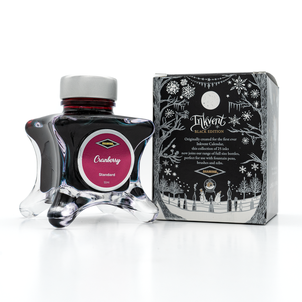 Diamine Black Edition Cranberry Sheening Ink
