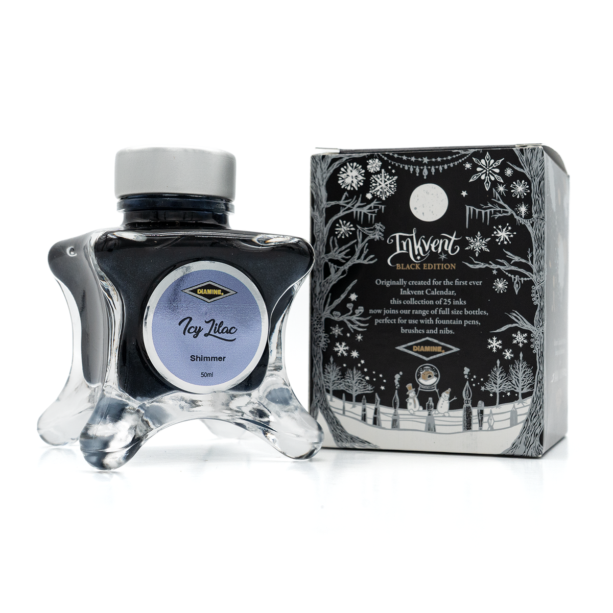 Diamine Black Edition Icy Lilac Shimmer Ink