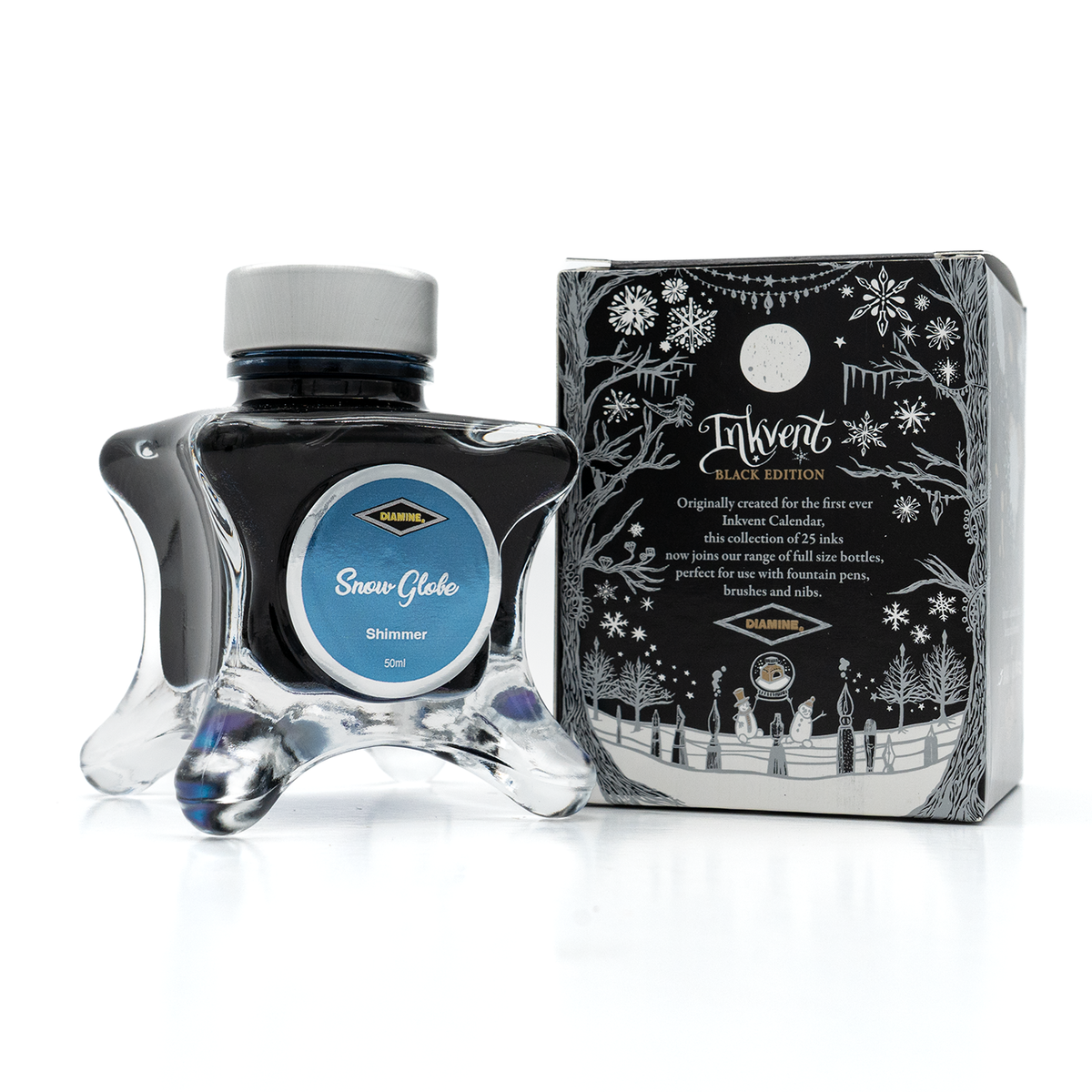 Diamine Black Edition Snow Globe Shimmer Ink