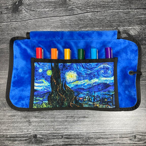 Rickshaw 6 Pen Roll With Flaps - Van Gogh Starry Night