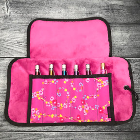 Rickshaw 6 Pen Roll With Flaps - Petals and Pastels