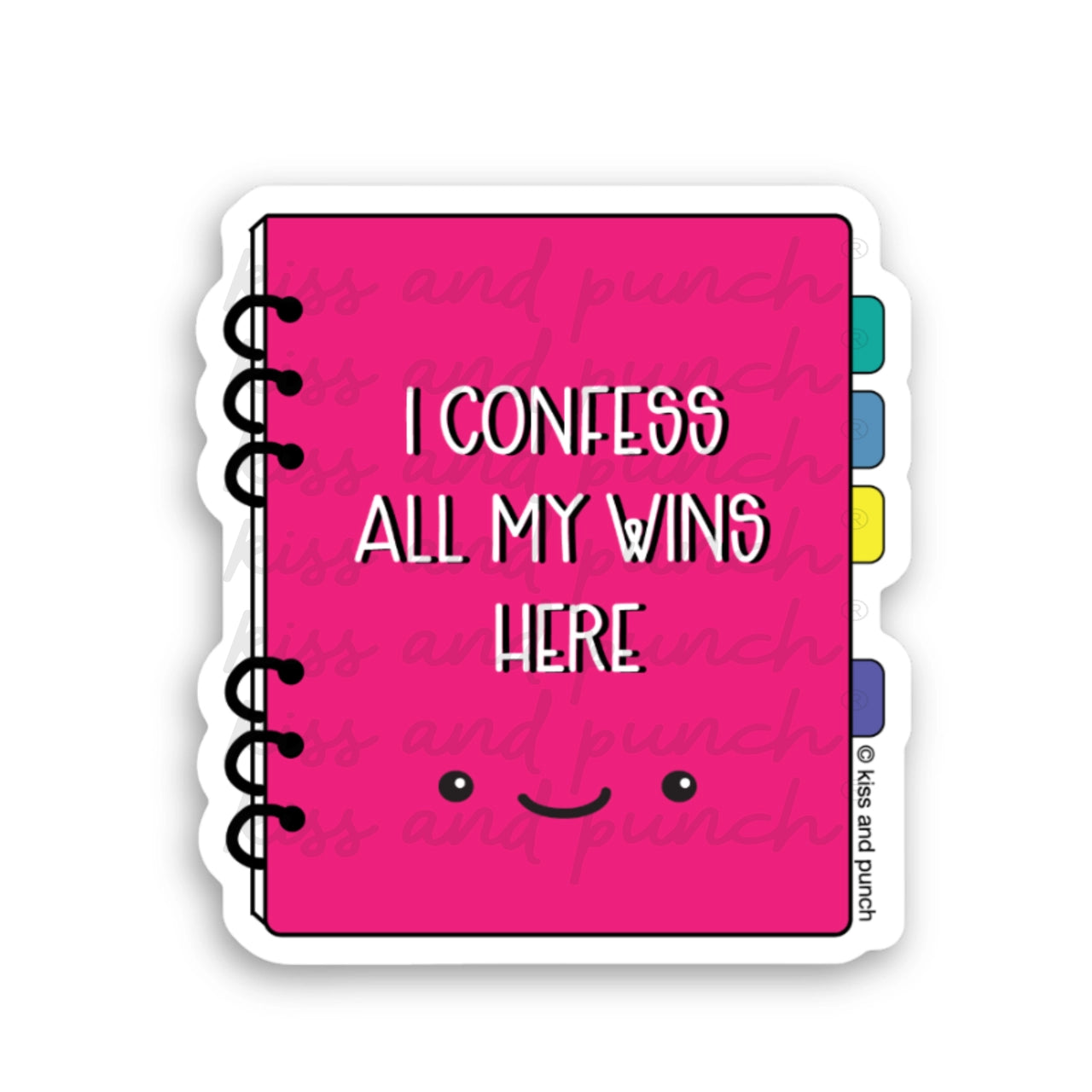 Kiss and Punch - Vinyl Sticker - Confess All My Wins Planner
