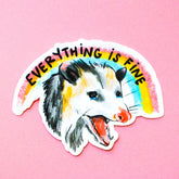 Amy Hartelust Art & Illustration - Vinyl Sticker - Everything is Fine Possum