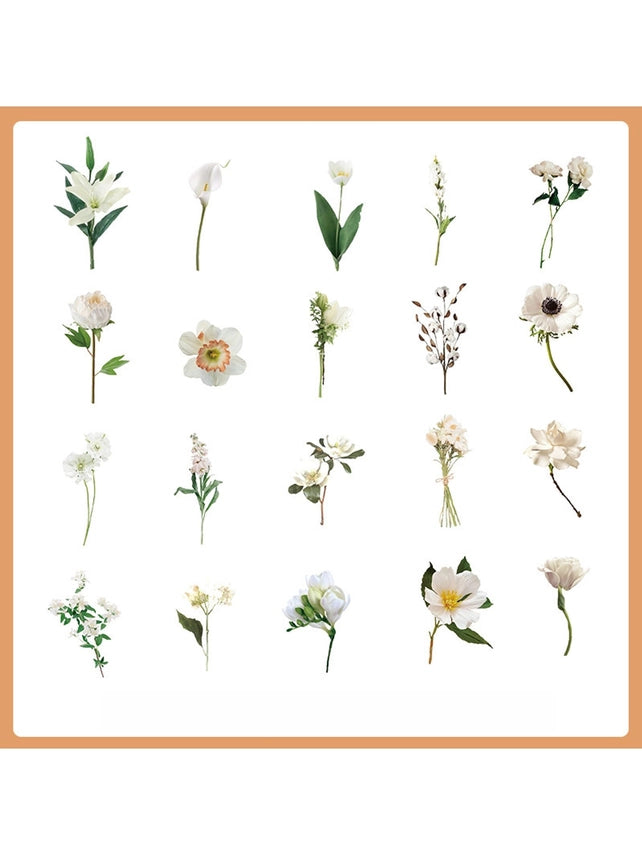 Oria & Co. - Stickers - White Rose and Botanical Fowers