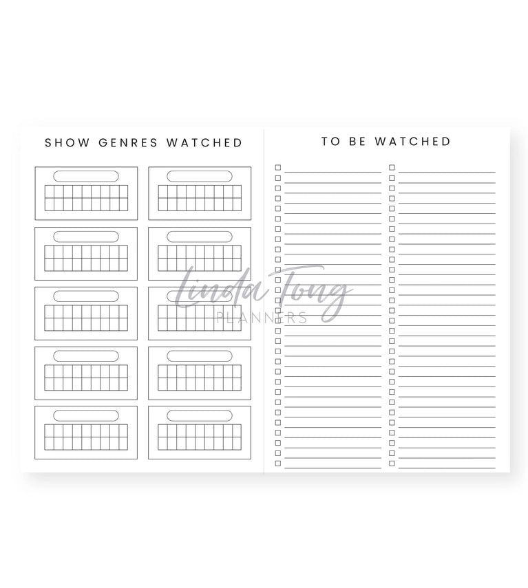 Linda Tong Planners - Tv + Movie Journal Pink