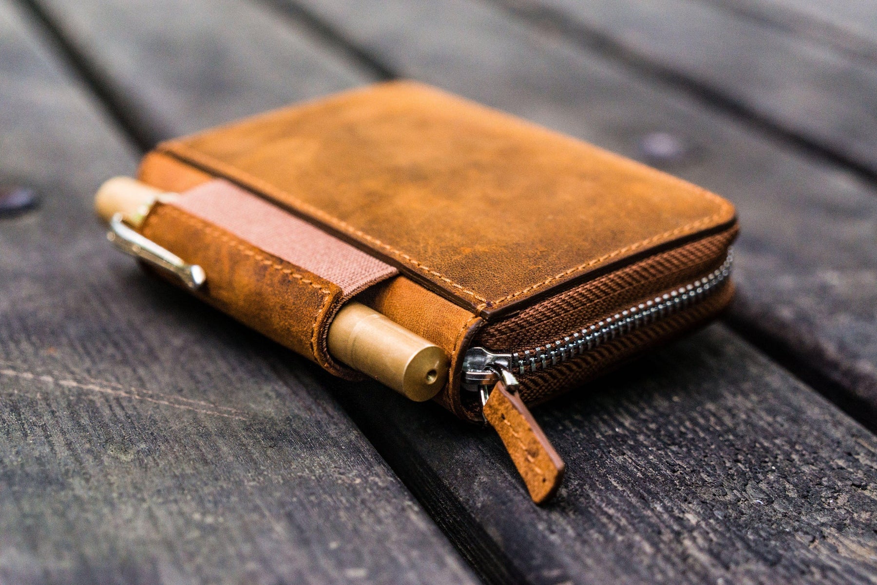 Galen Leather Co. EDC Wallet- Crazy Horse Brown
