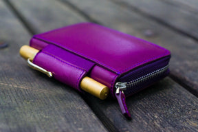 Galen Leather Co. EDC Wallet- Purple
