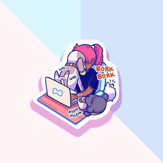 Thousand Skies - Working From Home With Dogs Vinyl Sticker