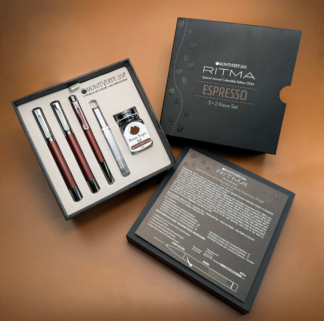 Monteverde Ritma Anodized Espresso Special Edition 3+2 pc set