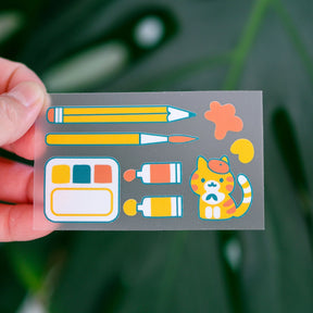 Thousand Skies - Artsy Orange Cat Vinyl Transparent Sticker