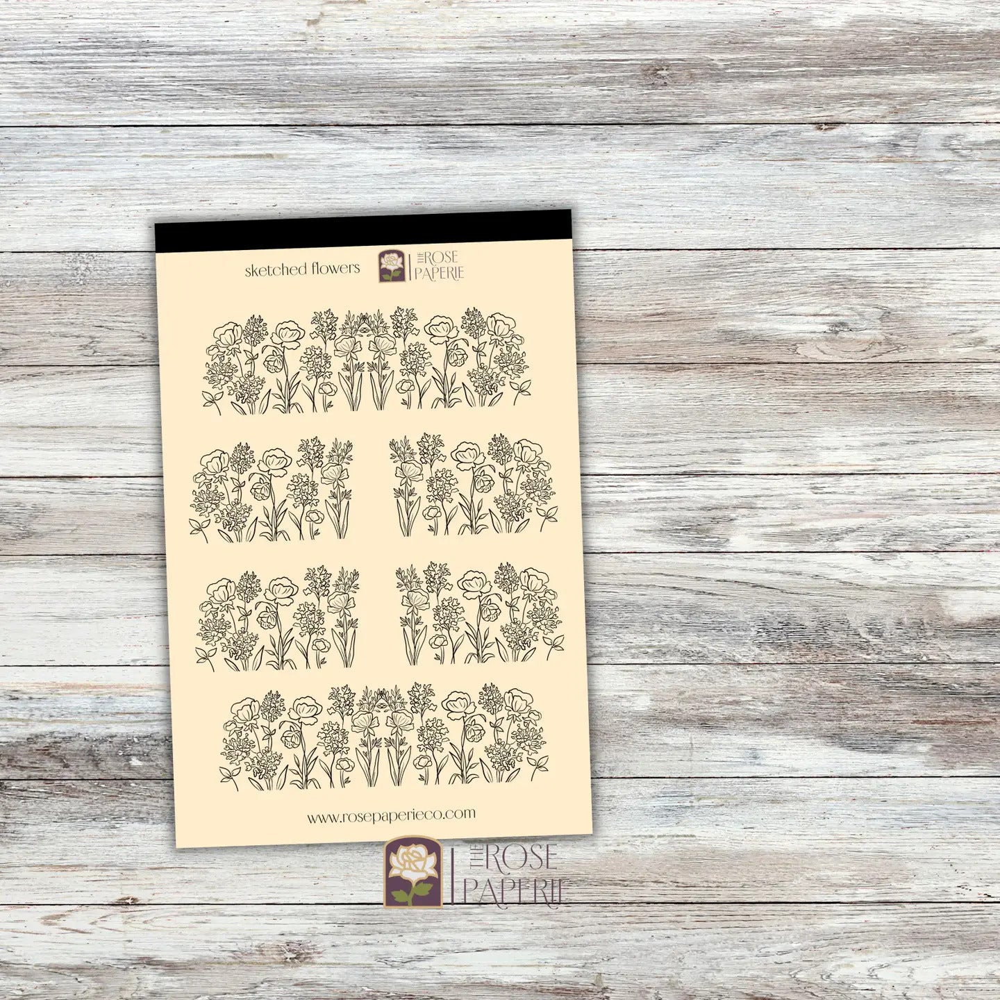 Rose Paperie - Sketched Flowers Sticker Sheet