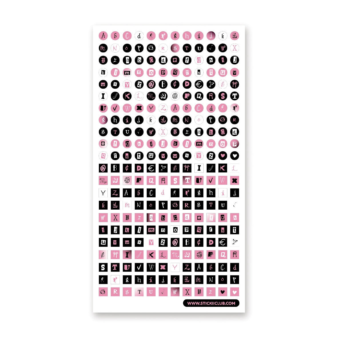 STICKII Sticker Sheet - Pastel Punk Alphabet