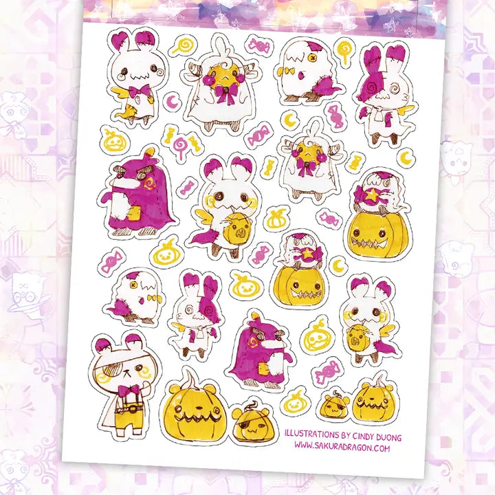 Sakuradragon - Patchy Sheet Ghosts Sticker Sheet