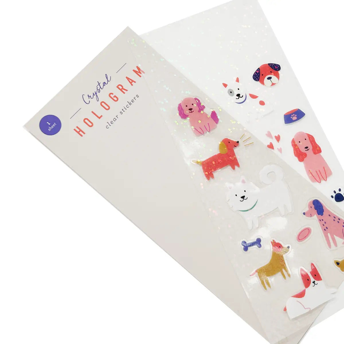 Girl of All Work - Dogs Crystal Hologram Clear Stickers