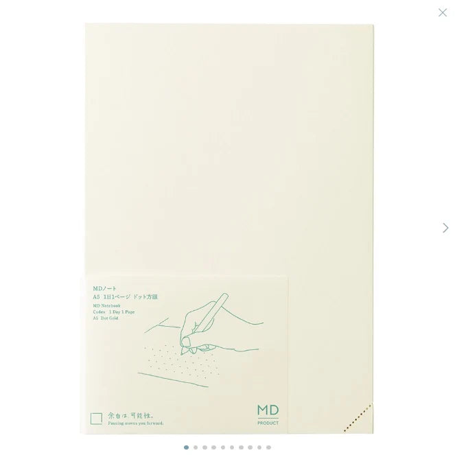 Midori MD Notebook Journal A5 - 1 Day 1 Page - Dot Grid