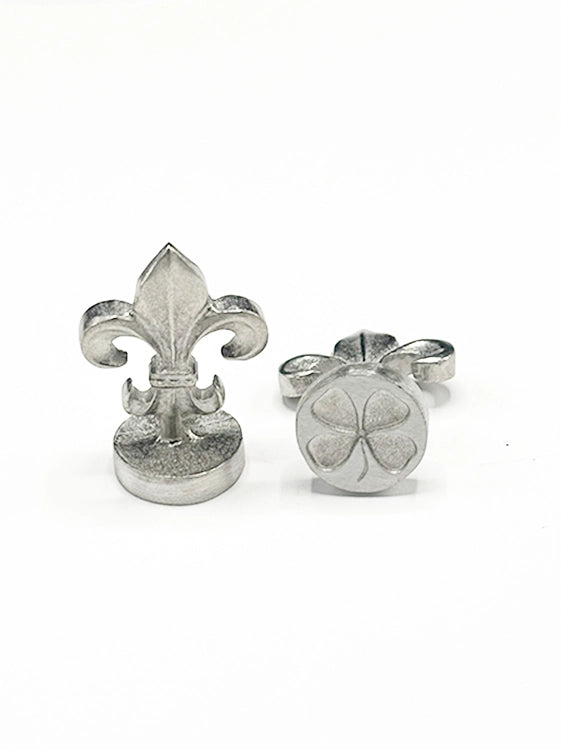 Global Solutions Metal Wax Seal 3/4" with Fleur-de-lis handle - 4 Leaf Clover