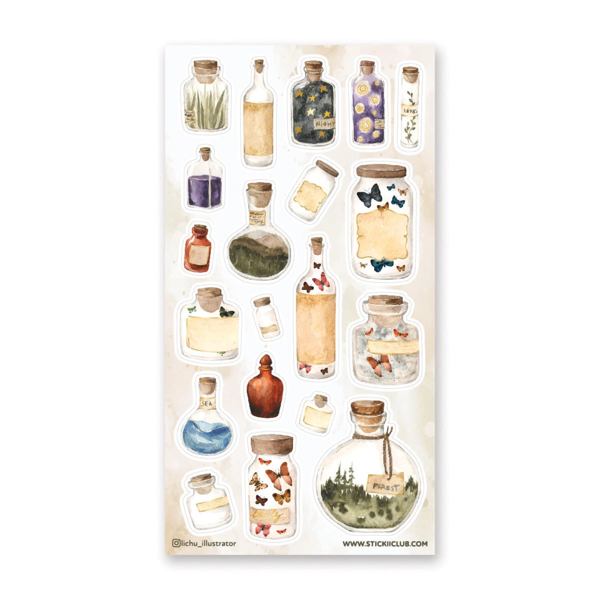 STICKII Sticker Sheet - Bottled Nature
