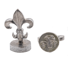 Global Solutions Metal Wax Seal 3/4" with Fleur-de-lis handle - Mushrooms