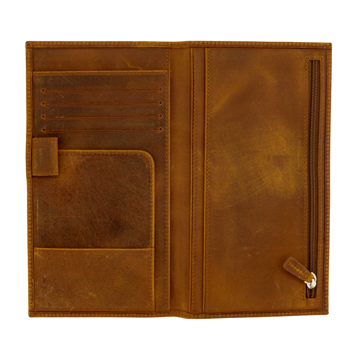 Galen Leather Wallet Insert for Traveler's Notebook Regular Size- Crazy Horse Brown