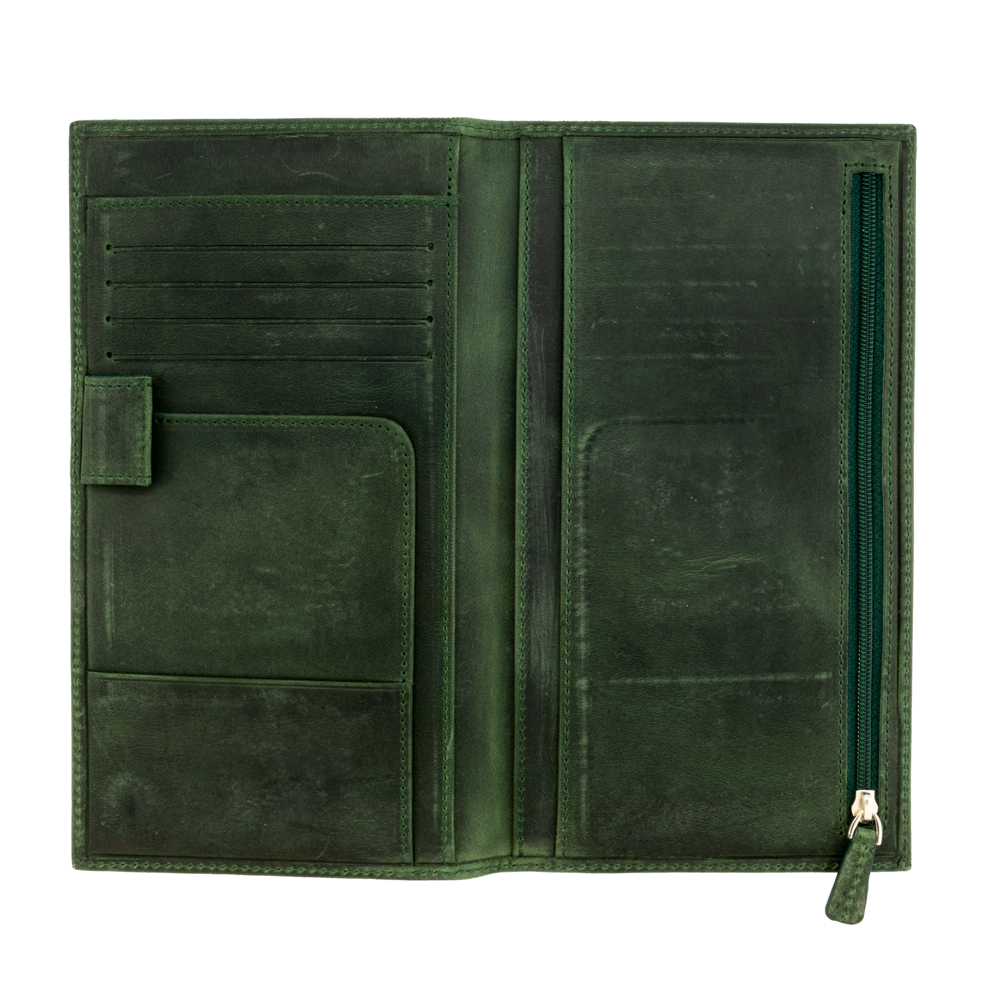 Galen Leather Wallet Insert for Traveler's Notebook Regular Size- Crazy Horse Green