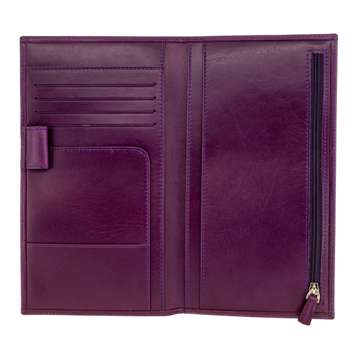 Galen Leather Wallet Insert for Traveler's Notebook Regular Size- Purple