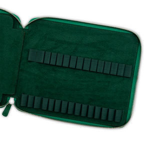 Galen Leather Co. Zippered Collector Pen Case for 60 Kawecos - Vivianite Green