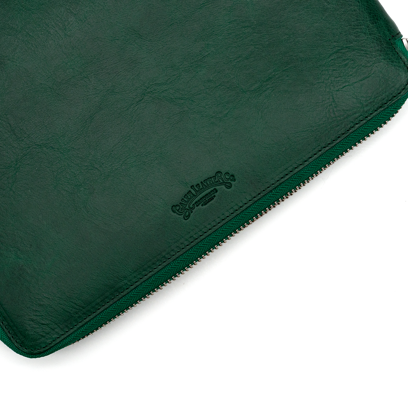 Galen Leather Co. Zippered Collector Pen Case for 60 Kawecos - Vivianite Green