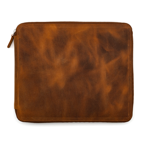 Galen Leather Co. Zippered Collector Pen Case for 60 Kawecos - Crazy Horse Brown