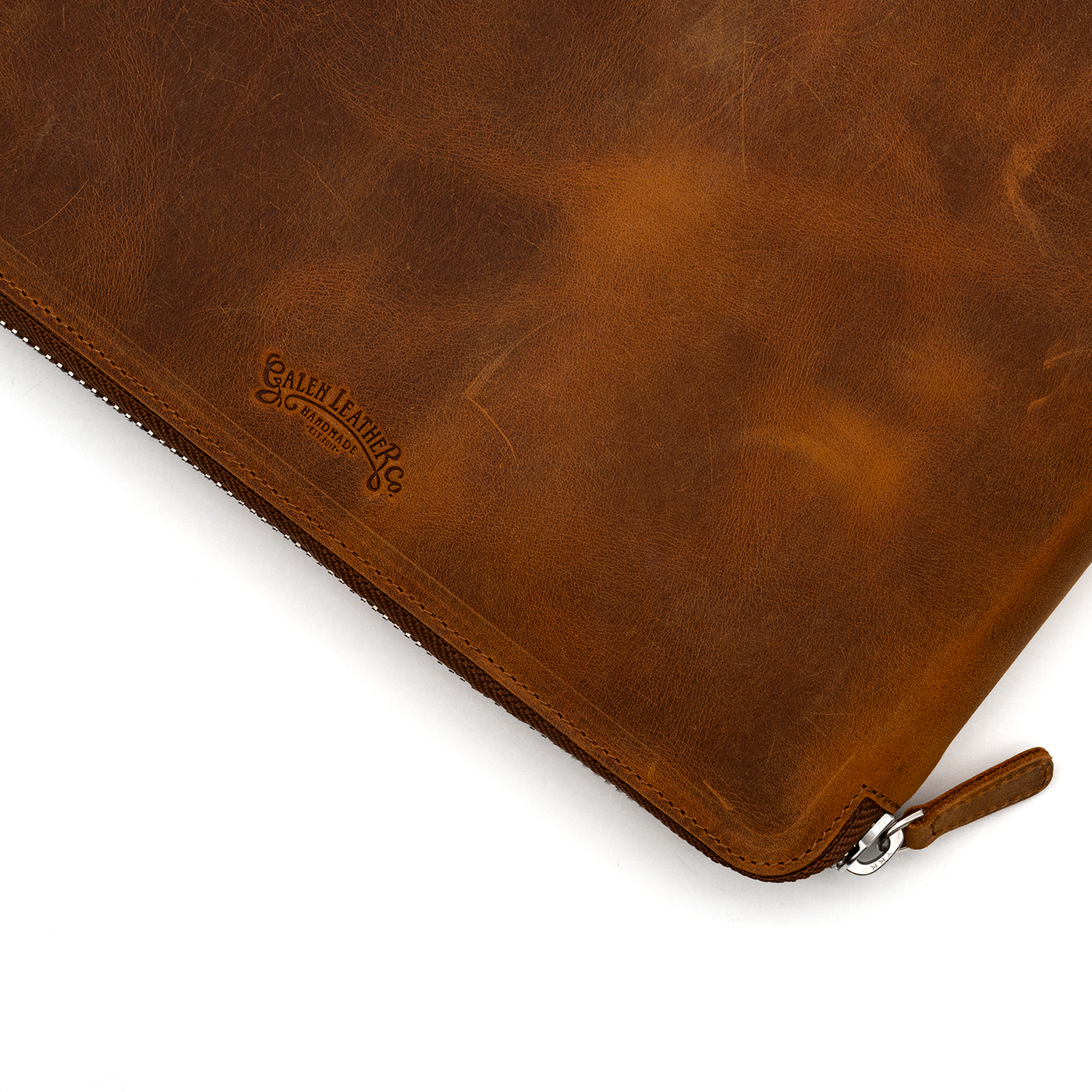 Galen Leather Co. Zippered Collector Pen Case for 60 Kawecos - Crazy Horse Brown