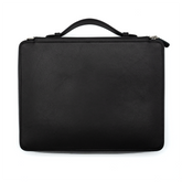 Galen Leather Co. Leather Compendium Bag - A4 Zippered Folio Organizer - Black