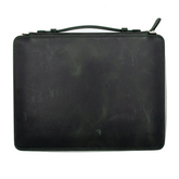 Galen Leather Co. Leather Compendium Bag - A4 Zippered Folio Organizer - Crazy Horse Green