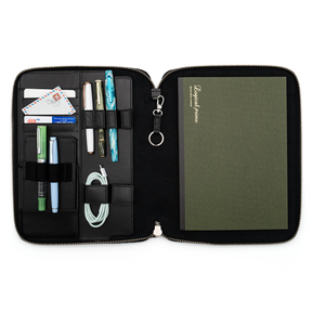 Galen Leather Co. Zippered B5 Notebook Folio - Black