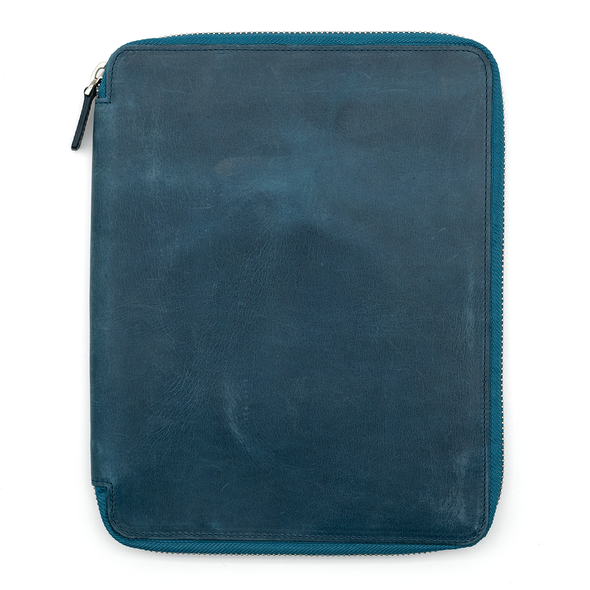 Galen Leather Co. Zippered B5 Notebook Folio- Crazy Horse Ocean