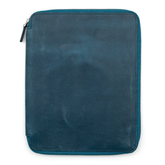 Galen Leather Co. Zippered B5 Notebook Folio- Crazy Horse Ocean