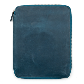 Galen Leather Co. Zippered B5 Notebook Folio- Crazy Horse Ocean