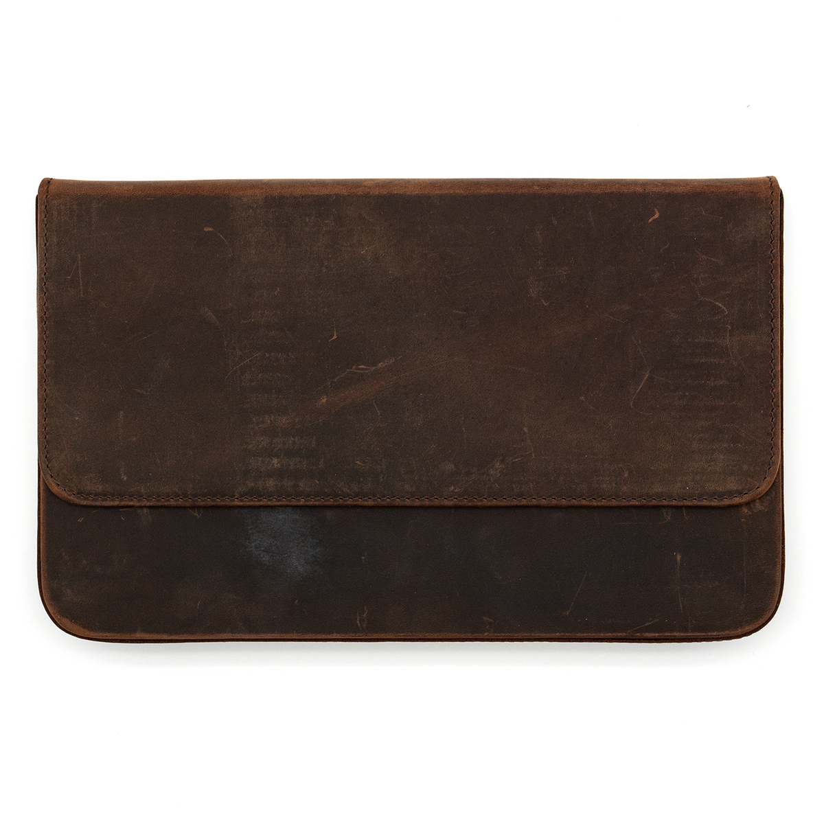 Galen Leather Co. Magnum Opus 12 Slot Hard Magnetic Pen Case- Crazy Horse Havana Brown