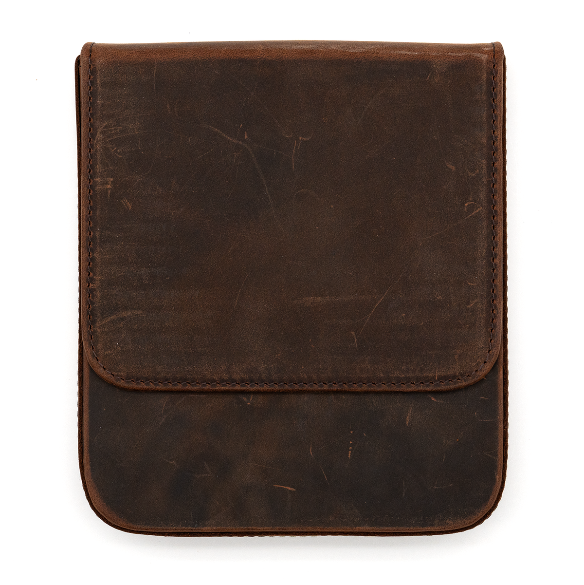 Galen Leather Co. Magnum Opus 6 Slot Hard Pen Case - Crazy Horse Havana Brown