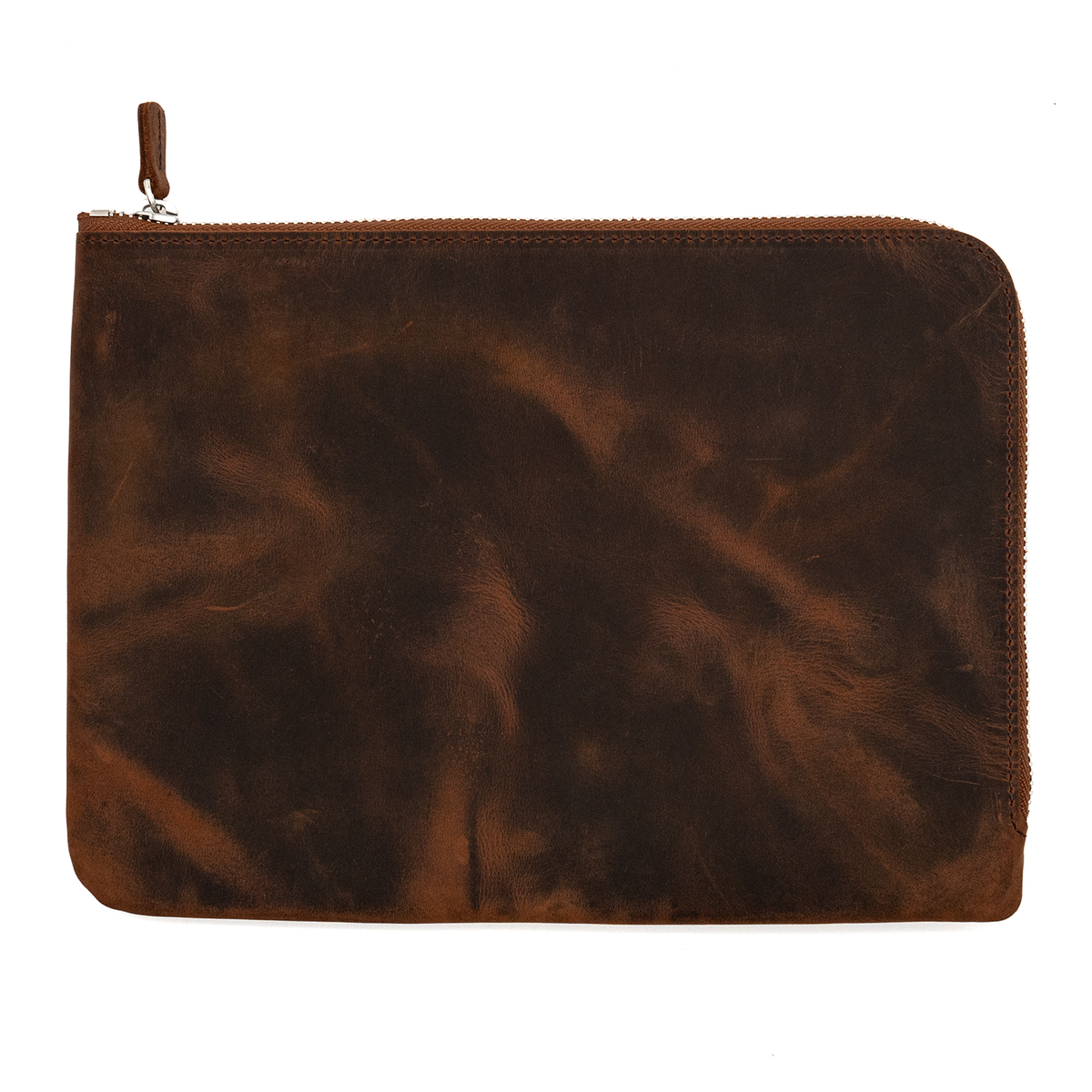 Galen Leather Zippered Writer's Bank Bag - Havana Brown