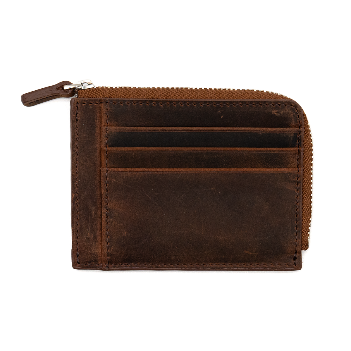 Galen Leather Co. Zippered Mega Mini Wallet - Crazy Horse Havana Brown